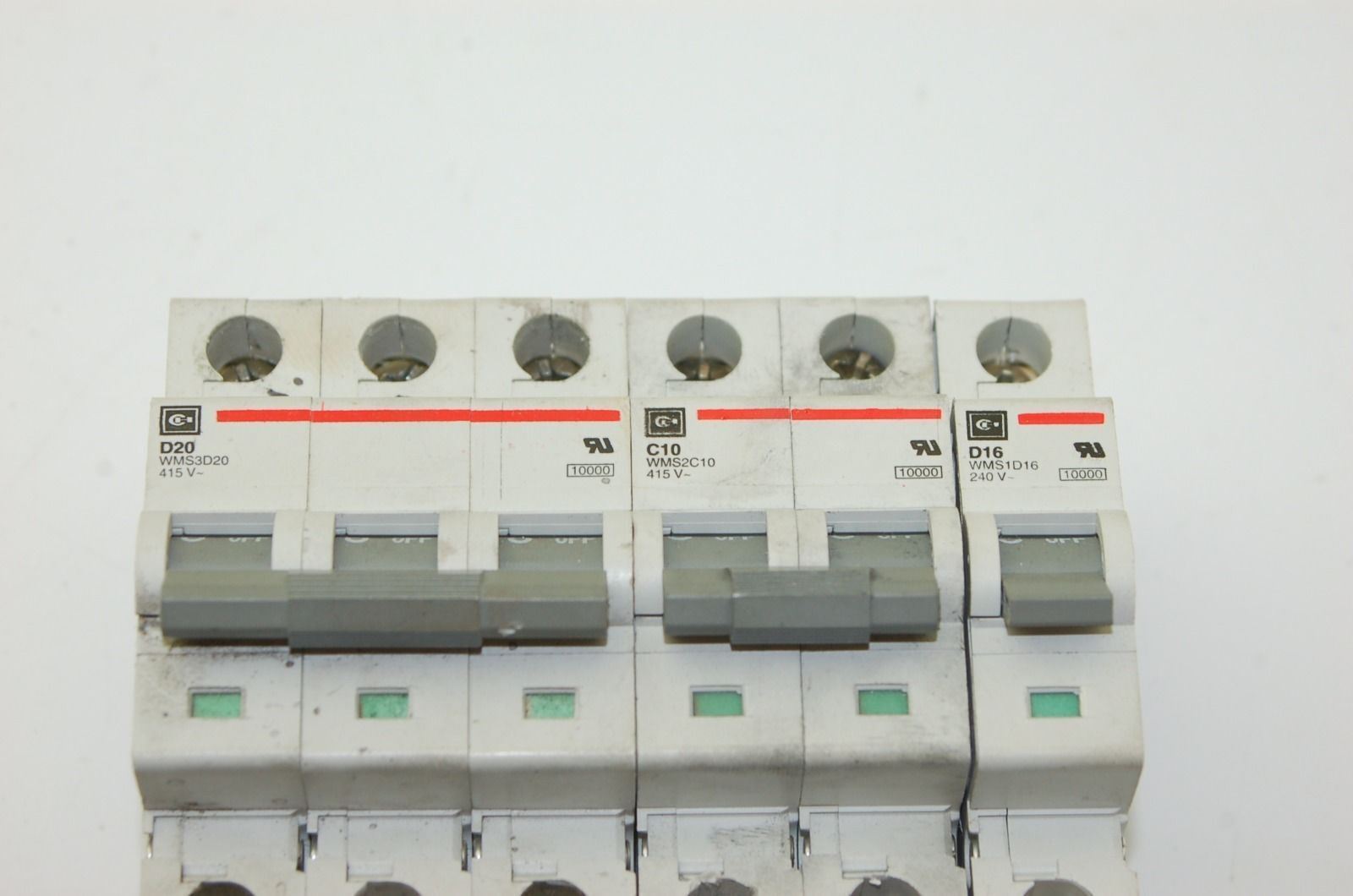 Cutler Hammer Circuit Breakers: WMS3D20 20A, WMS2C10 10A & WMS1D16 16A