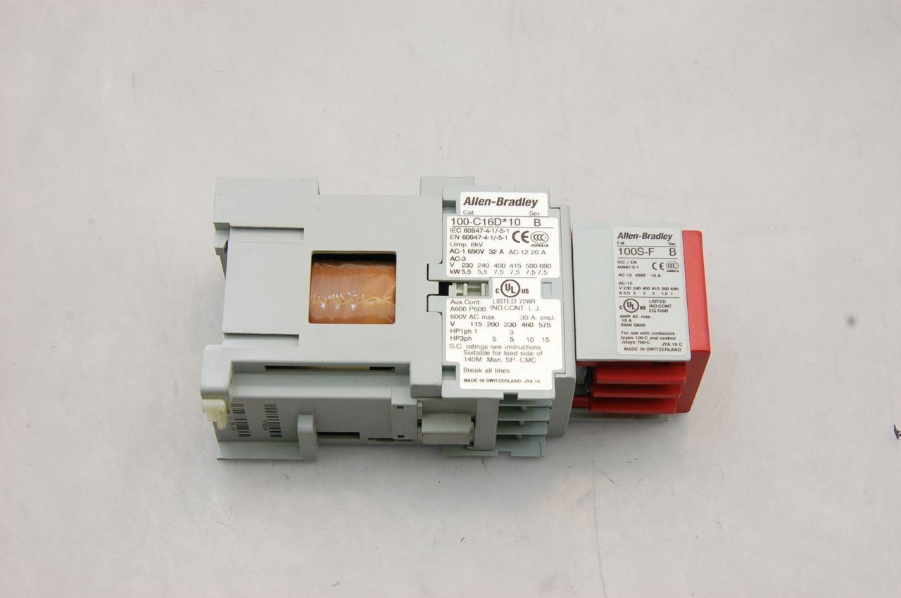 Allen Bradley 100-C16*10 Contactor w/ 100S-F Safety, 690V 32A