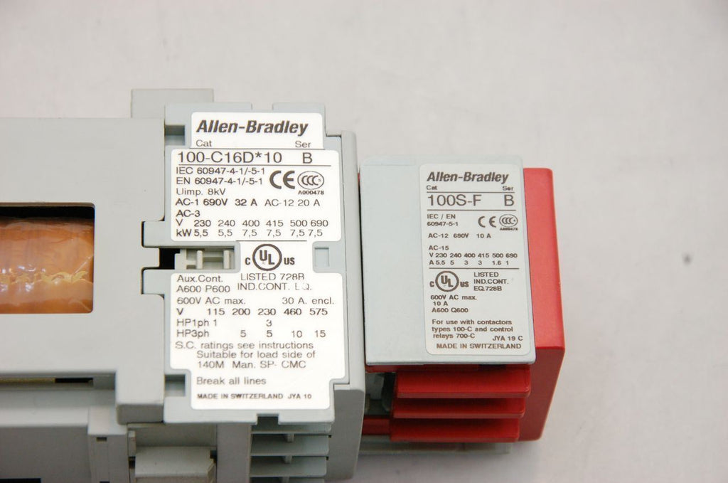 Allen Bradley 100-C16*10 Contactor w/ 100S-F Safety, 690V 32A