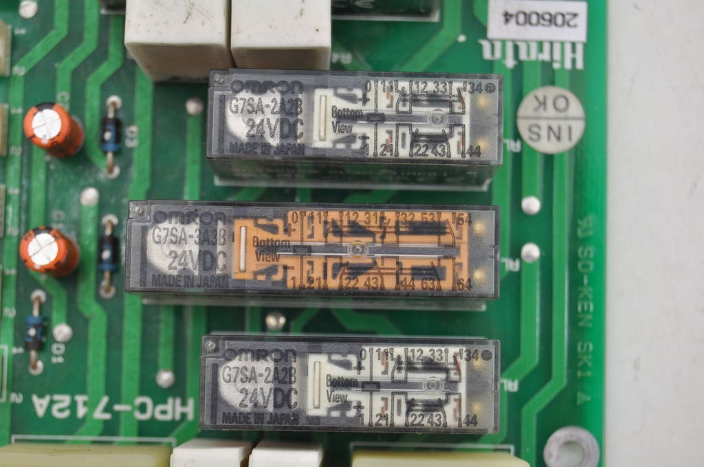 Hirata 206004 Relay Board With 2 G7SA-3A3B And 2 G7SA-2A2B 24VDC Relays