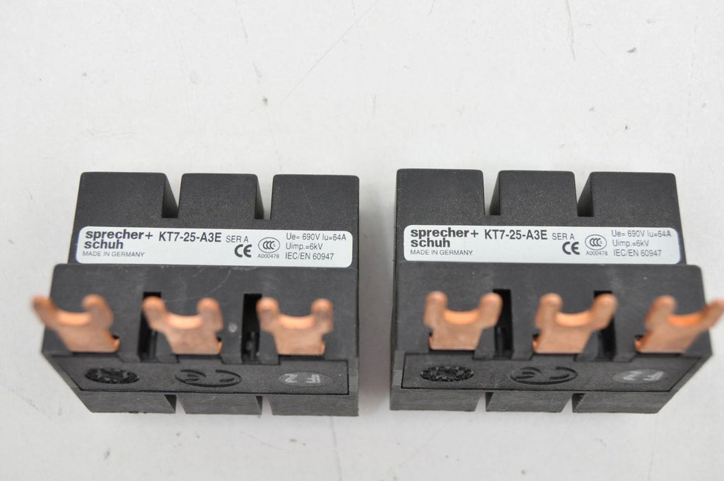 Sprecher + Schuh KT7-25-DB-54-5 KT7-25-DB-54-3 And KT7-25-A3E Busbar Lot Of 5