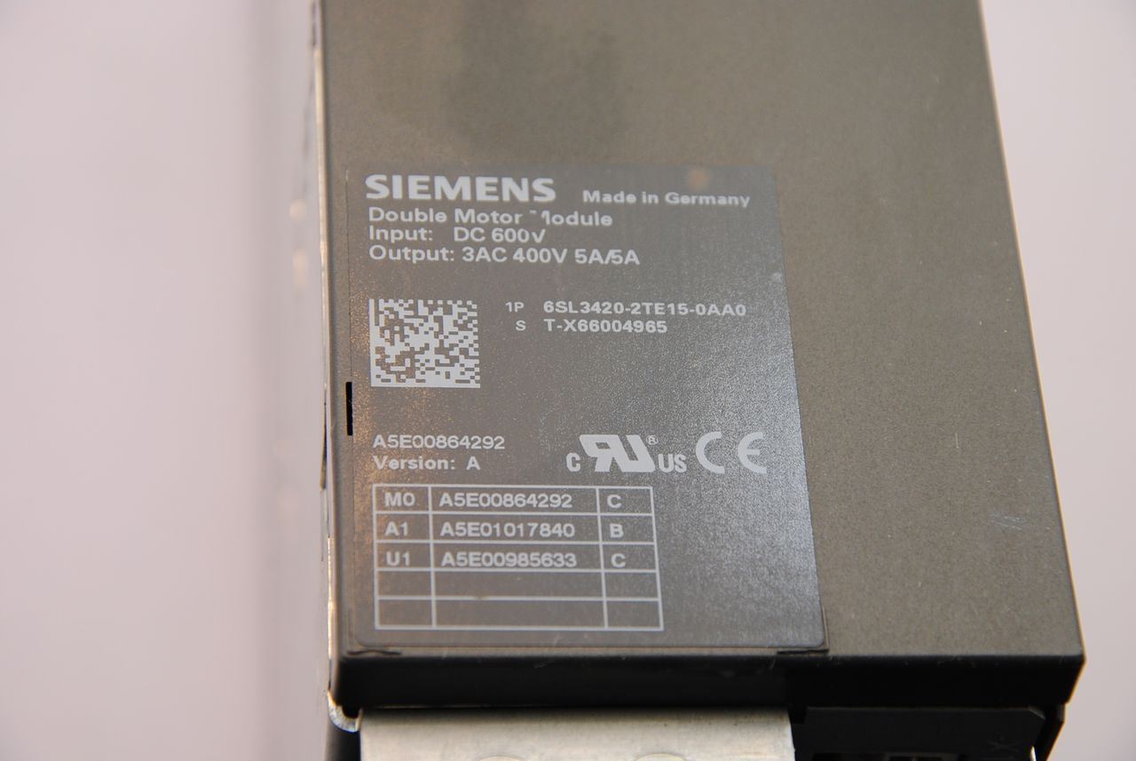 Siemens SINAMICS  6SL3420-2TE15-0AA0 Double Motor Module