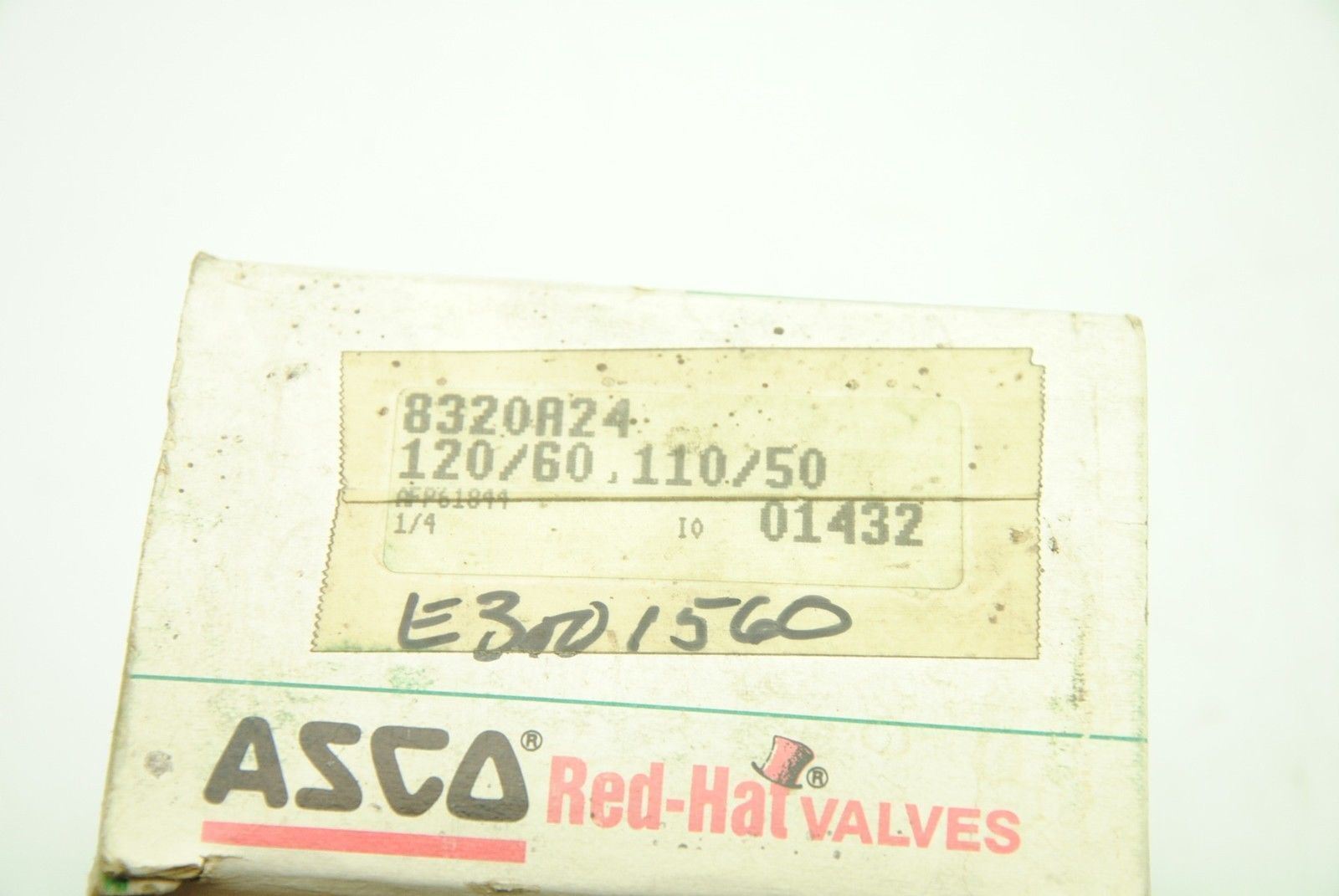 ASCO Red-Hat 8320A24 Solenoid Valve, 1/4", 110/120VAC, 50/60Hz - NEW
