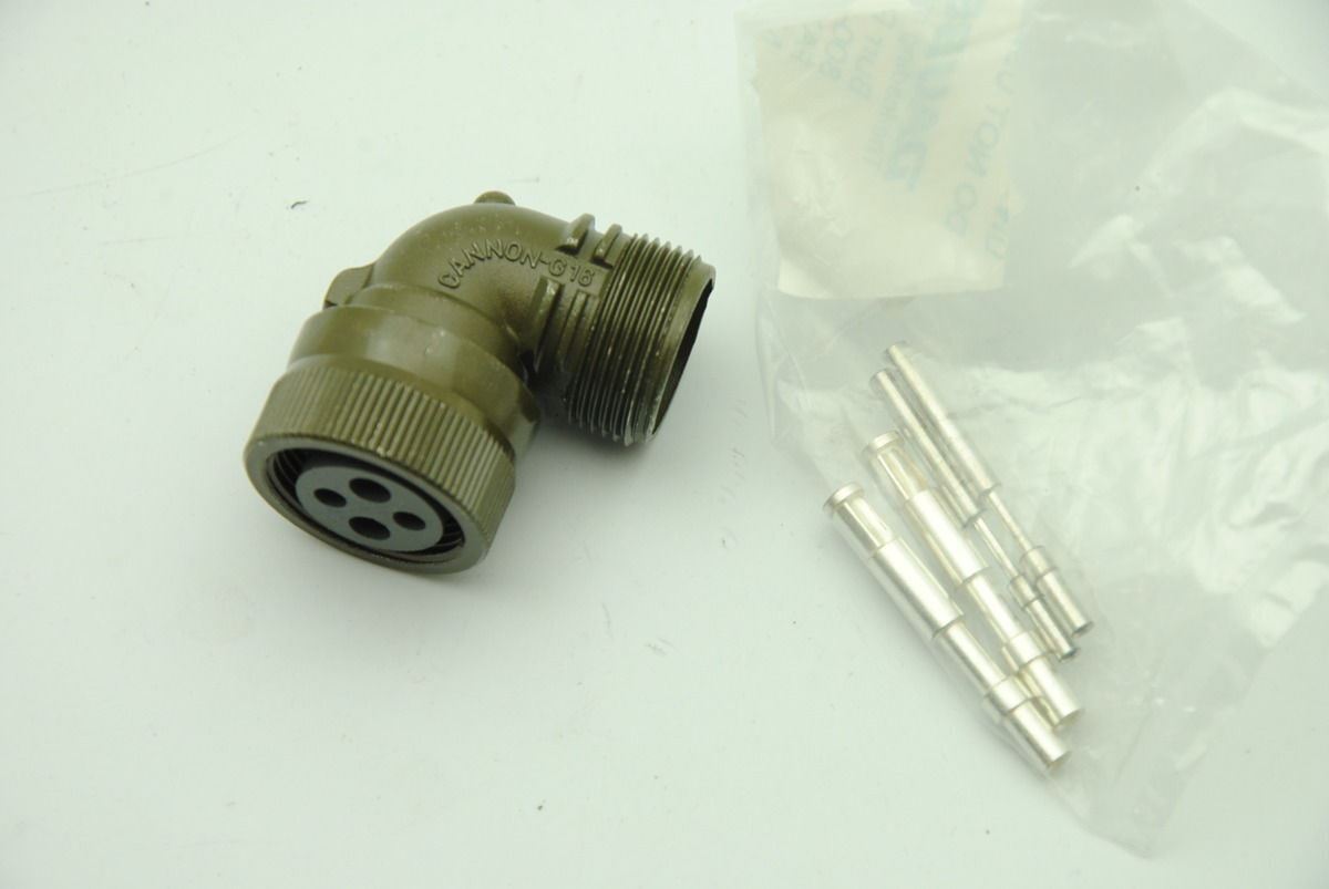 ITT Cannon G16 Right Angle 4-Pin Female Connector Receptacle - NEW
