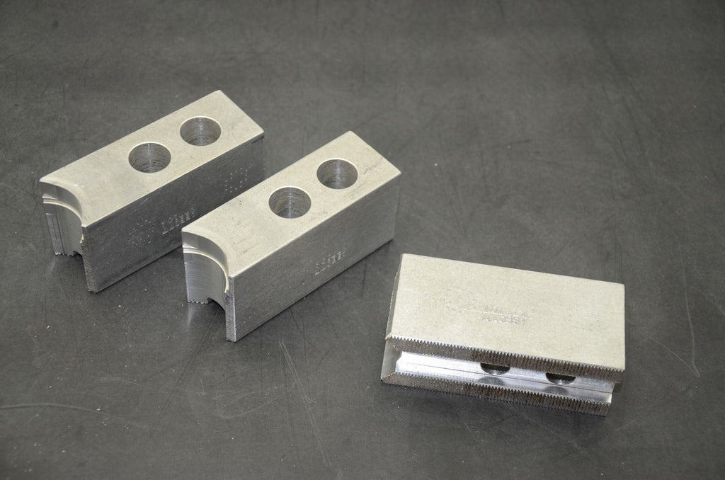 Serrated Soft Chuck Jaws, 4-3/16" x 1.5" x 2", Aluminum, Set of 3 (J07)