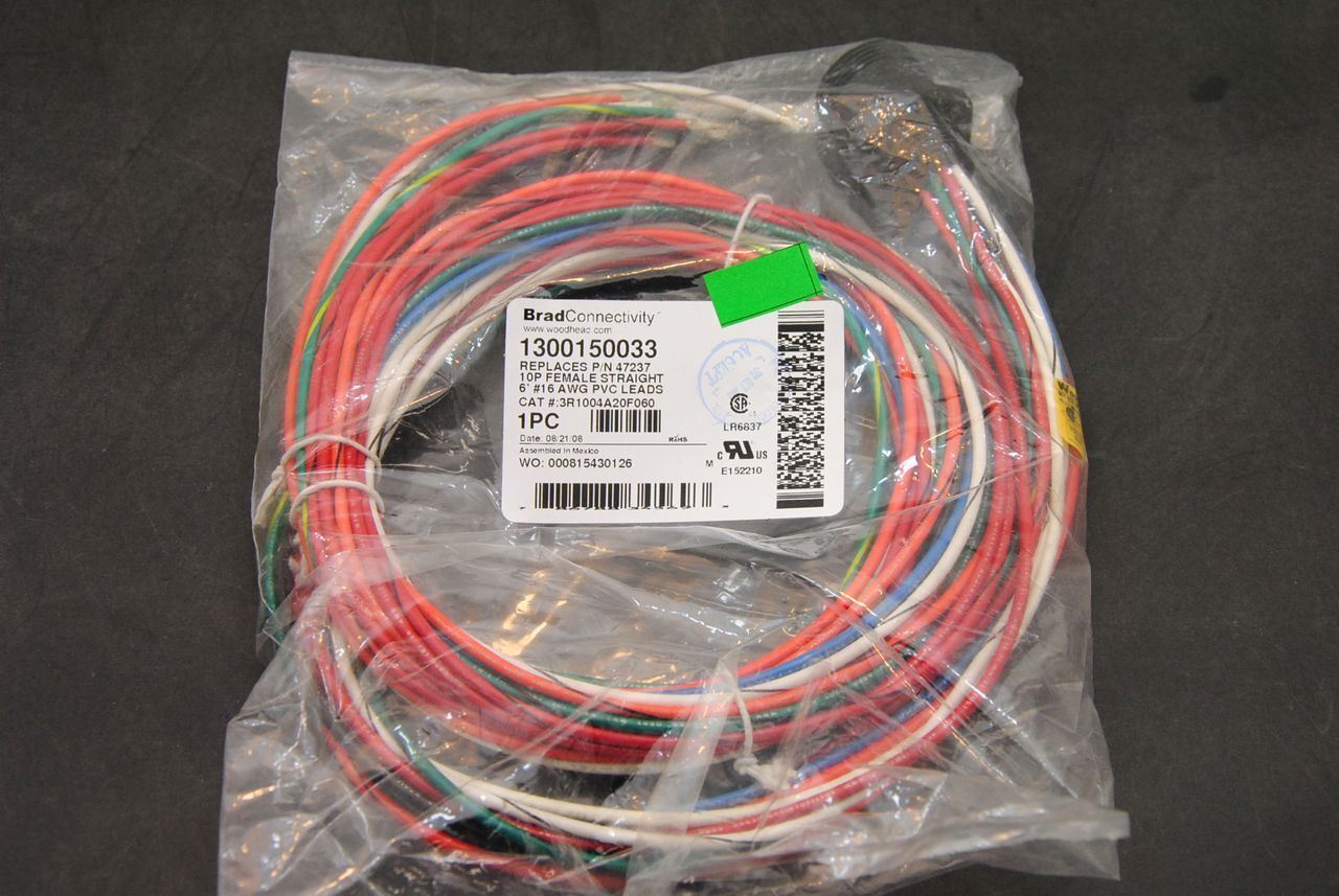Brad / Molex 1300150033 (3R1004A20F060) 10-Pole F Recept, 16AWG, 6' L  NEW