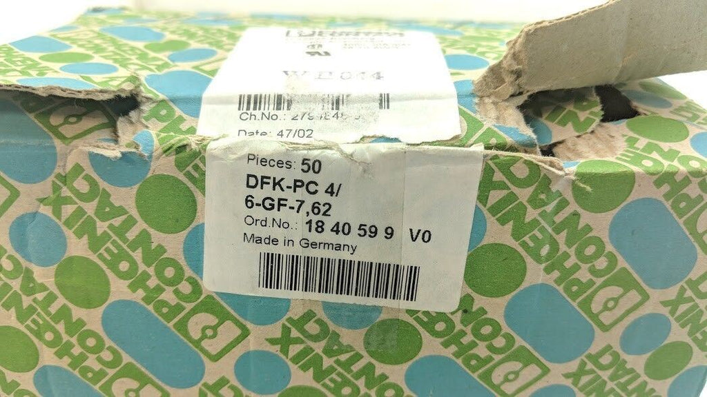 Phoenix Contact DFK-PC 4/ 6-GF-7 62 - 1840599 Terminal Block, 50cnt - NEW in box