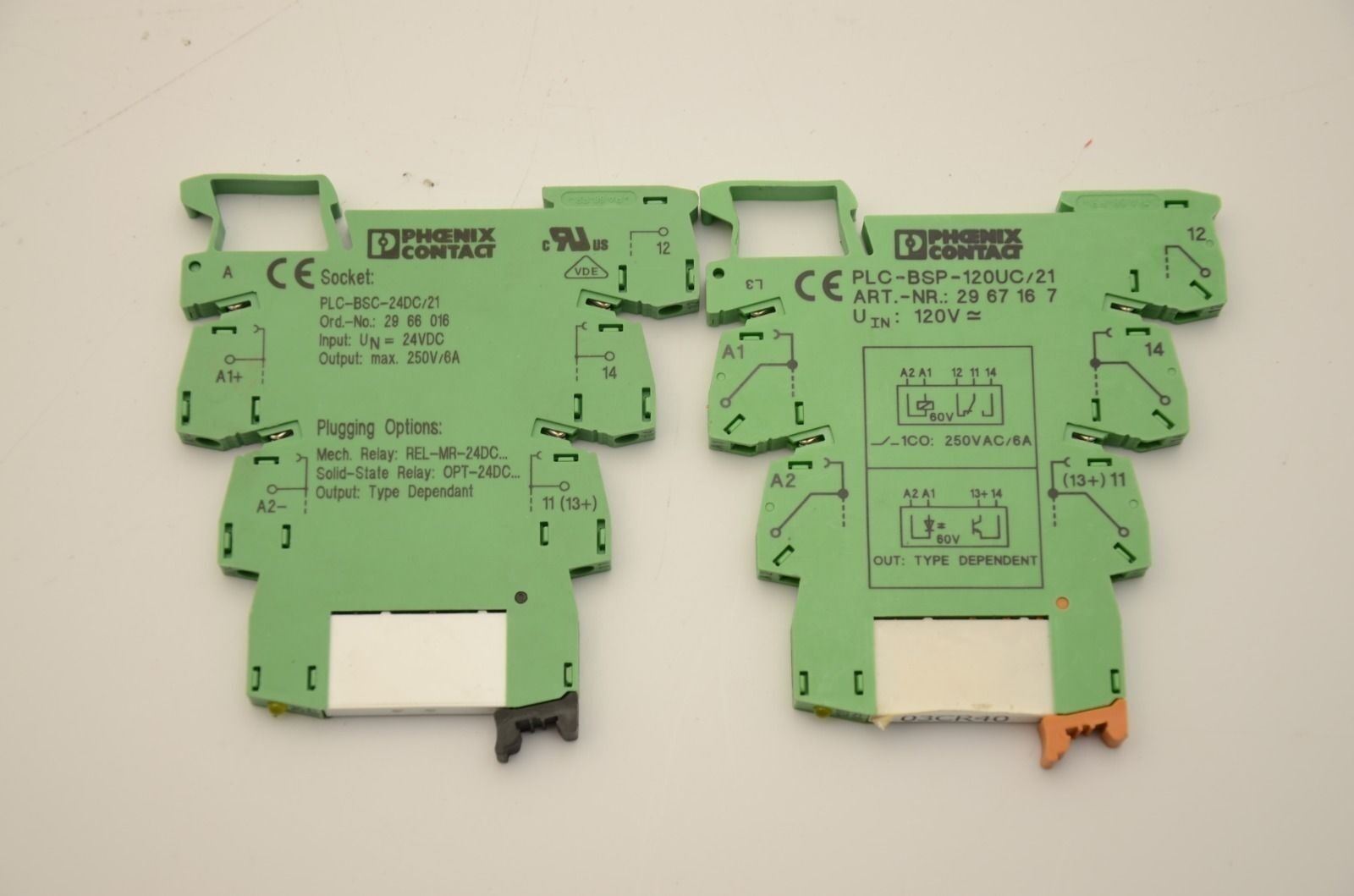 Phoenix Contact 24V & 120V PLC Relay Holders / Relays - Lot of 4