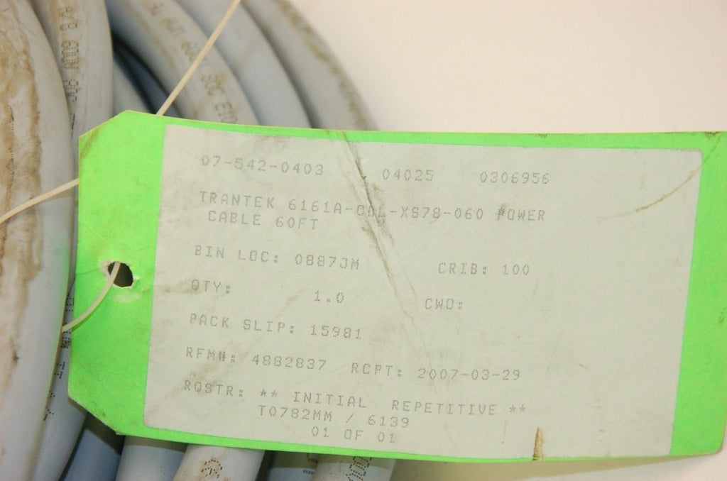 Empire Trantek 6161A-CBL-XS78-060 Power Cable 15-Pos Femal to 15-Pos Male