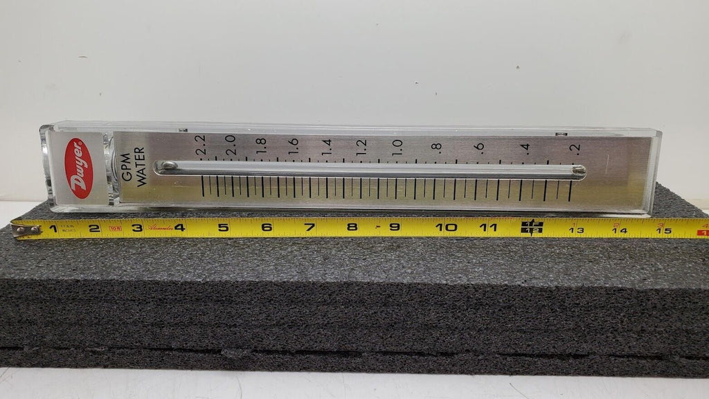 Dwyer Instruments RMC-142 10" Scale Flow Meter 0.2-2.2 GPM Water 1/2" Female NPT