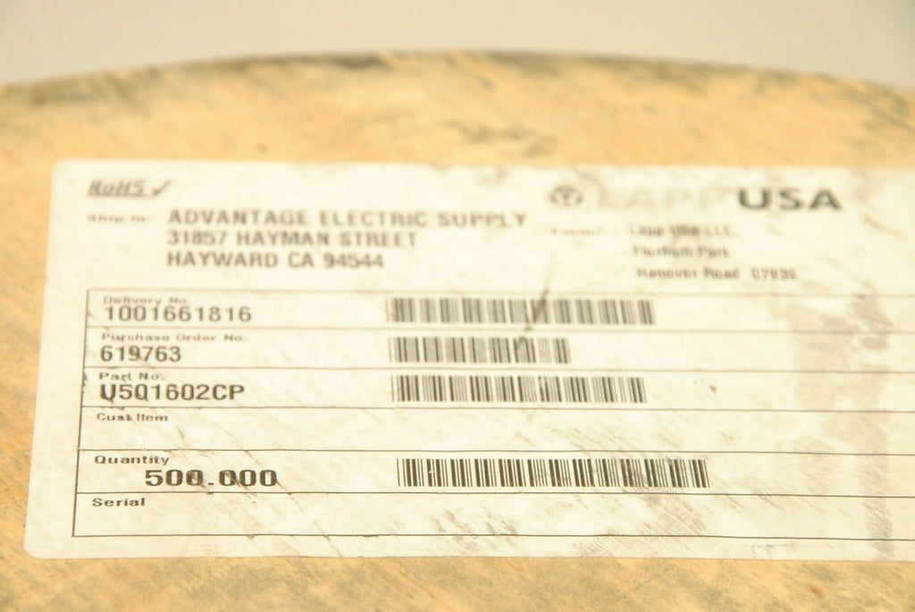 Lapp U501602CP 16AWG 2-Conductor Foil-Braid Shield, 600V, 200Ft. Partial Roll