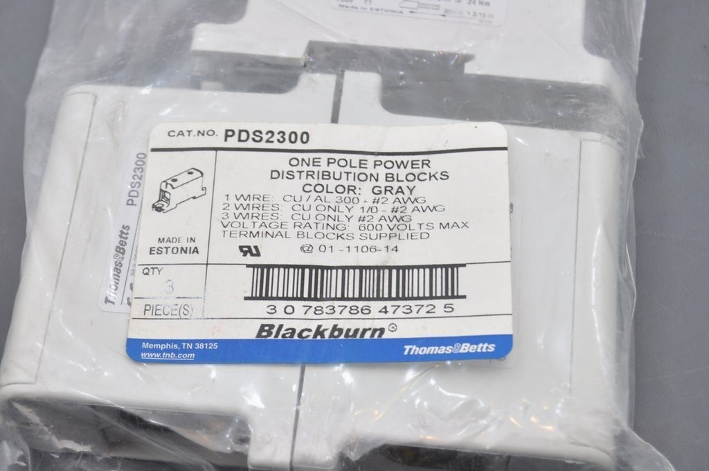 Thomas & Betts Blackburn PDS2300 One Pole Power Distribution Blocks Lot Of 4 NEW