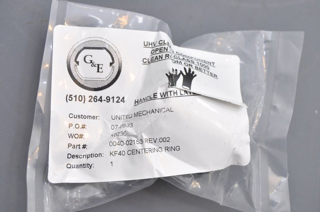 G&E 0040-02153 Rev 002 KF40 Centering Ring NEW