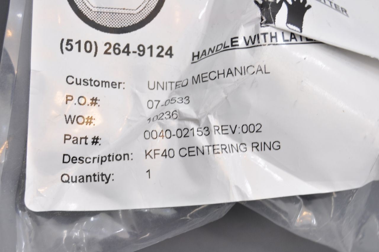 G&E 0040-02153 Rev 002 KF40 Centering Ring NEW