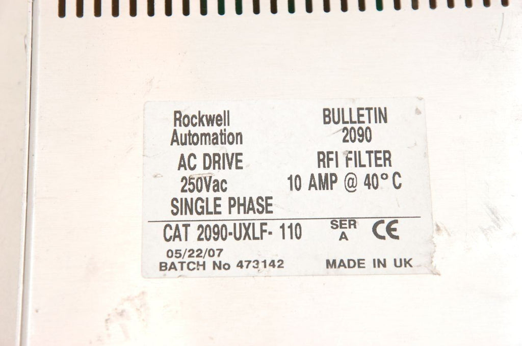 Rockwell Automation AC Drive RFI Filter 250VAC 10A 2090-UXLF-110 10AMP 1 Phase