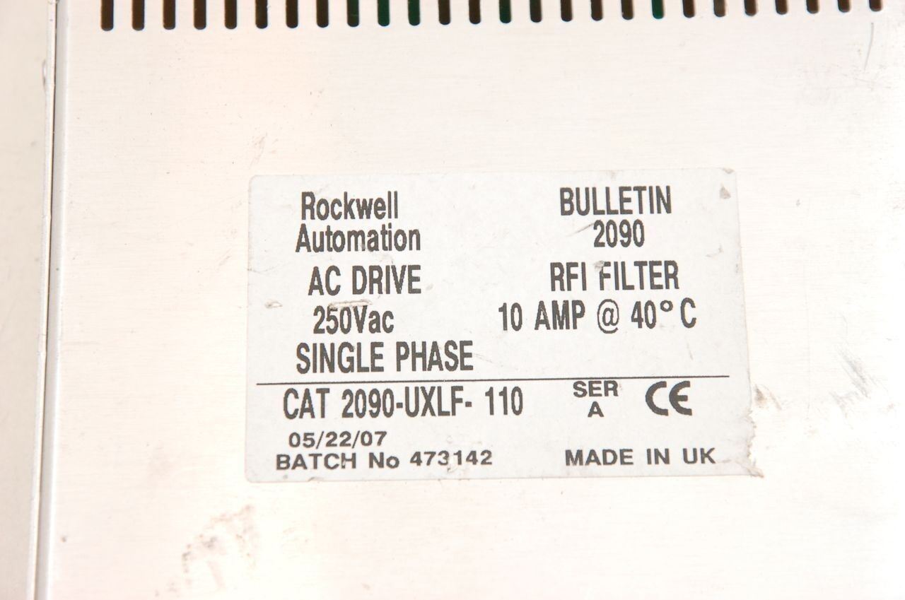 Rockwell Automation AC Drive RFI Filter 250VAC 10A 2090-UXLF-110 10AMP 1 Phase