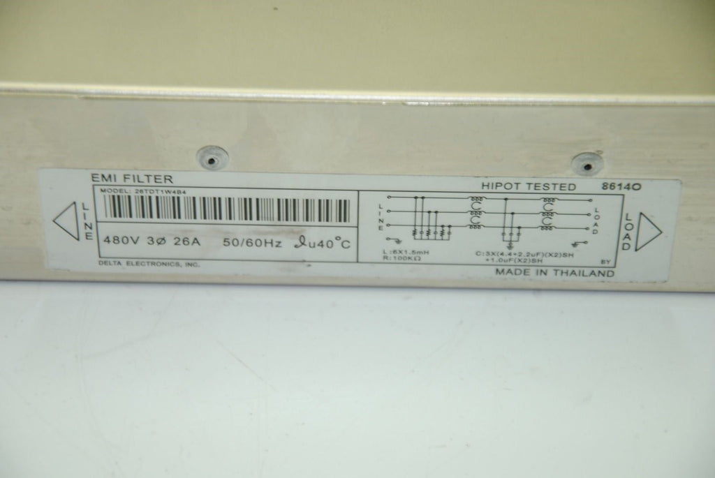 DELTA ELECTRONICS 26TDT1W4B4, EMI Line Filter 480V 26A