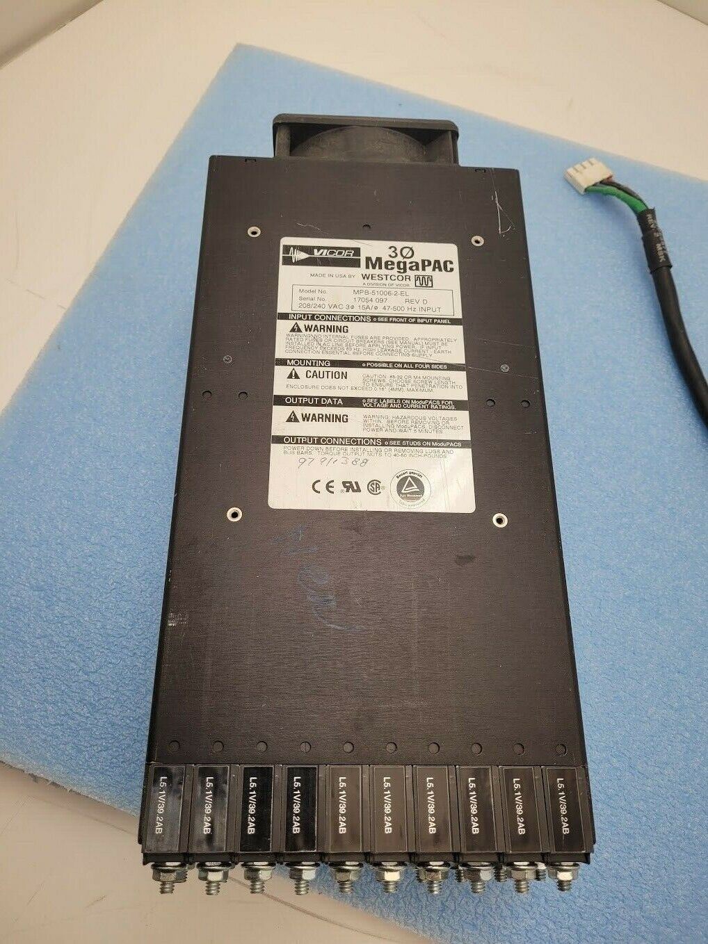 Vicor MPB-51006-2-EL 30 MegaPAC 208/240V 3PH 15A Power Supply 5VDC 390A