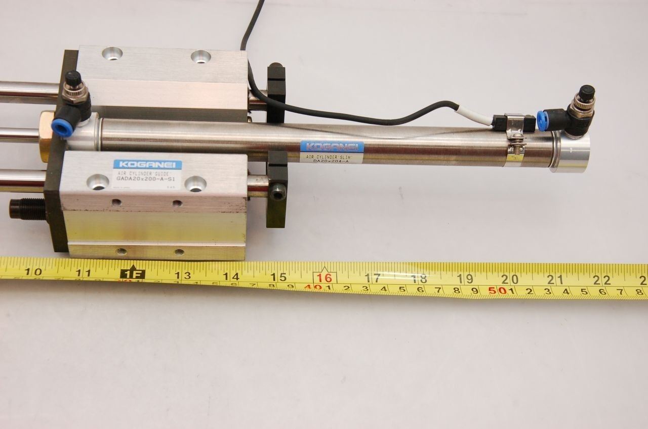 Koganei DA 20x204-A Air Cylinder Slim w/ GADA 20x200-A-S1 Guide