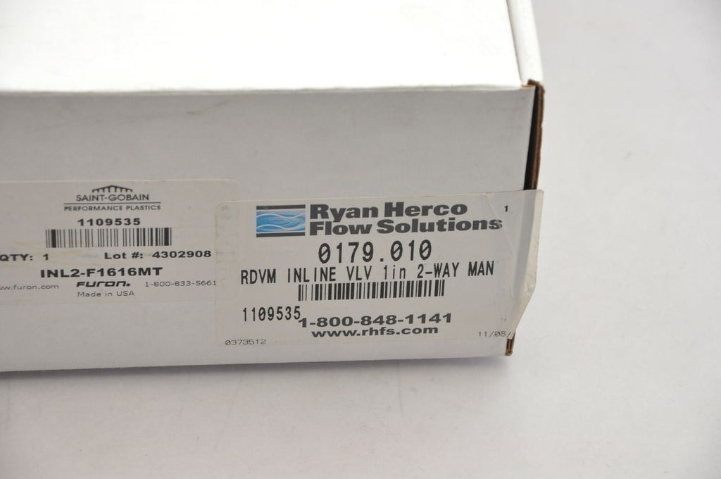SAINT GOBAIN Furon 1109535 INL-FI616MT InLine-1000 1" High Flow Valve NEW