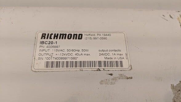 Richmond IBC20-1 4006997 Intelligent Balance Controller Static 12kVDC out