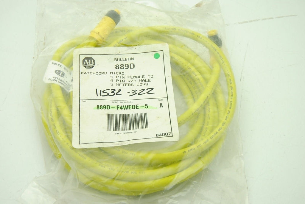 ALLEN BRADLEY 889D-F4WEDE-5 Ser A, Patchcord, 5M, New