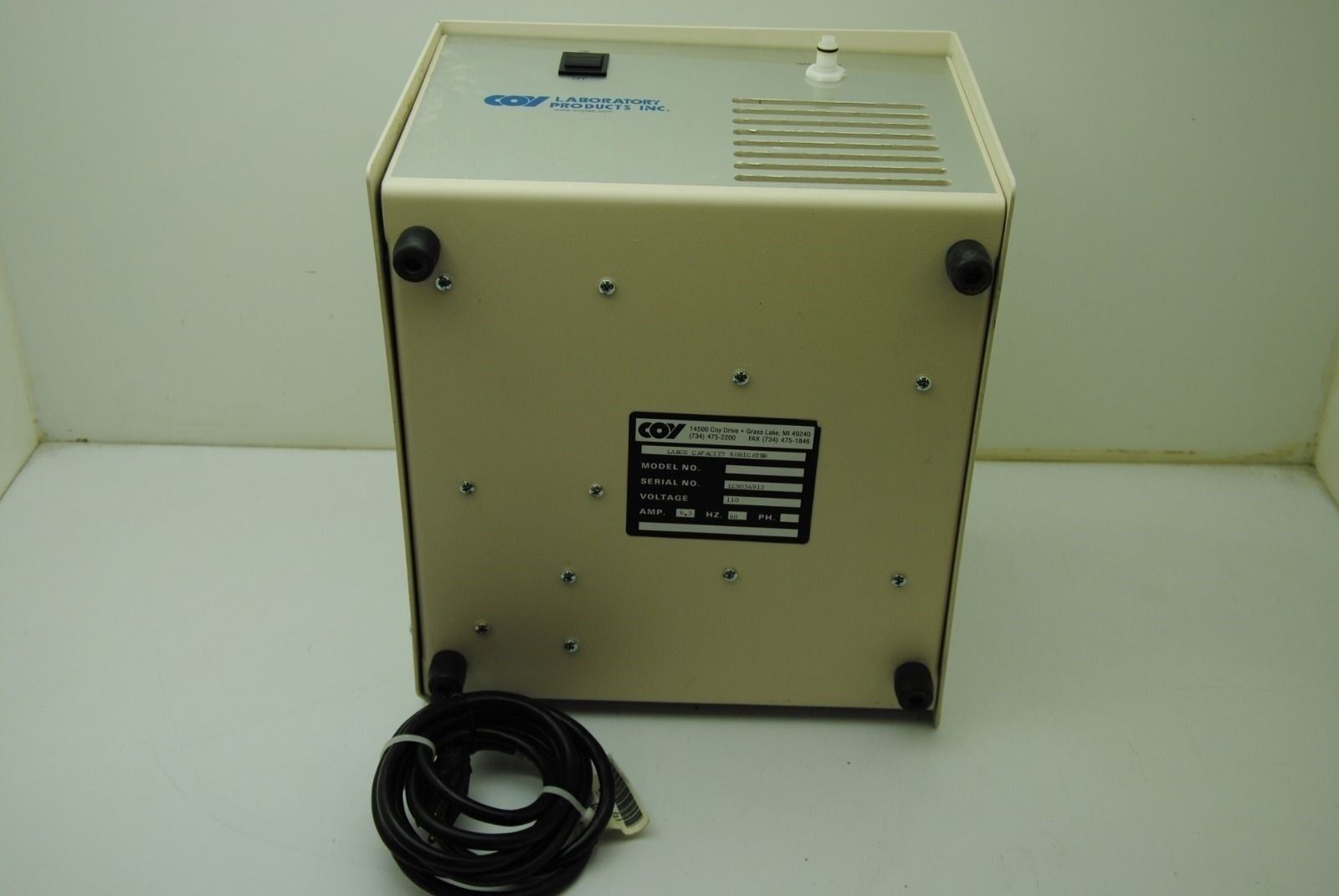 Coy Labratory Products Inc. Large Capacity Sonicator, 110V, 6.3A, 60Hz