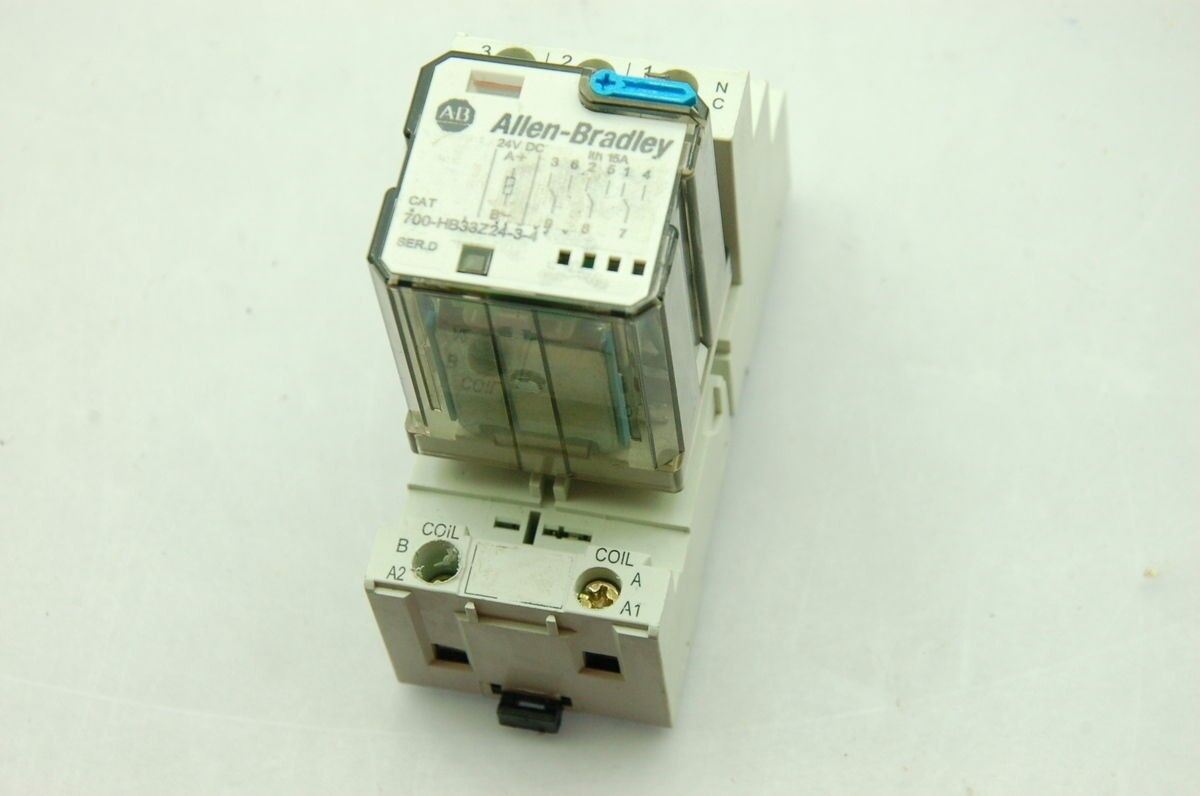 Allen Bradley 700-HB33Z24-3-4  Blade Base Relay, 15A , 24V DC / with Base