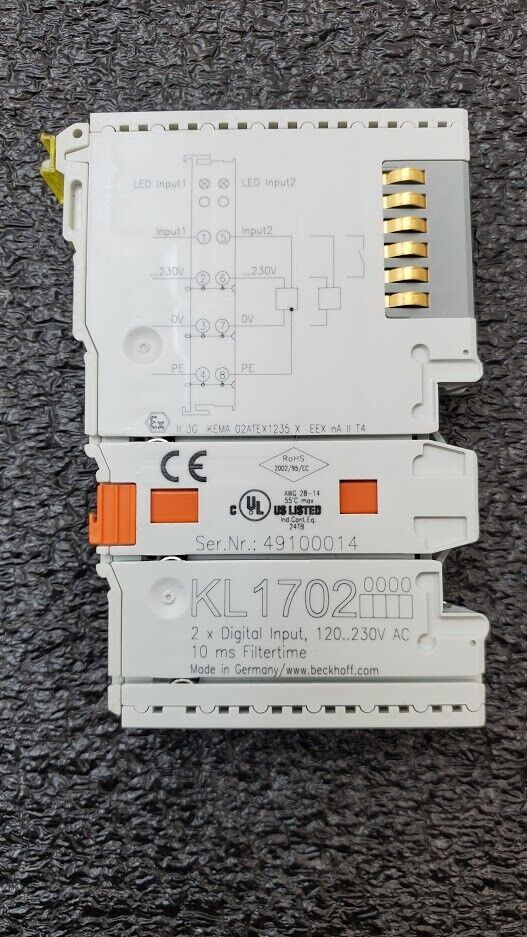 BECKHOFF KL1702 KL 1702 2x Digital Input Terminal, 120/230VAC
