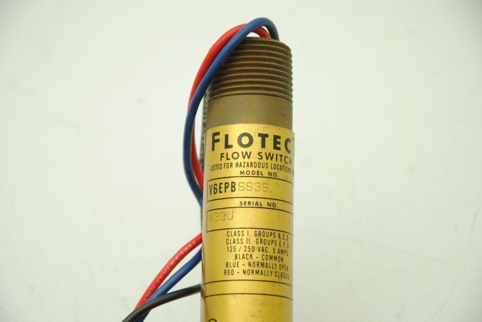Dwyer Flotect V6EPBSS3S, Flow Switch, 125/250VAC 5A