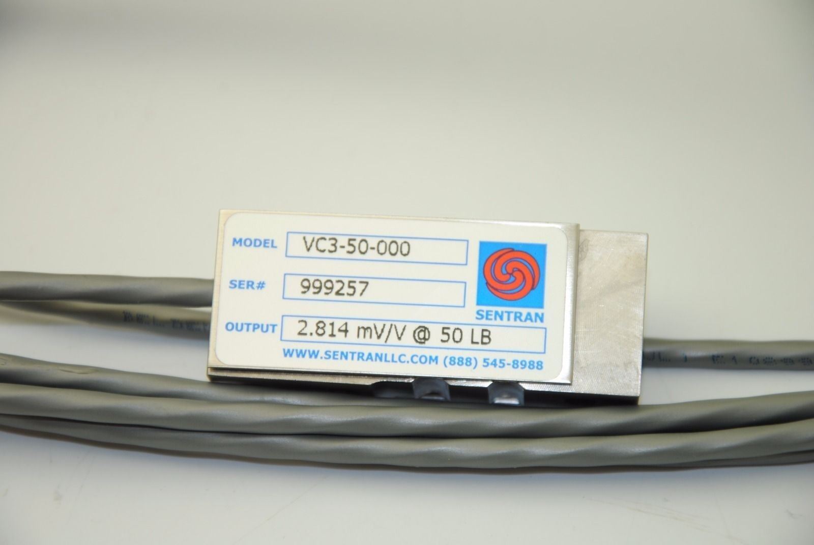 Sentran VC3-50-000 Industrial Load Cell, 2.814mV/V @ 50lb - NEW