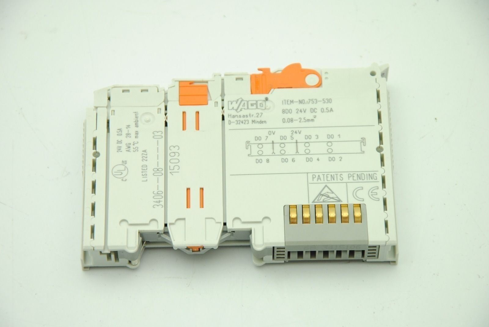 WAGO 753-530 8-Channel Digital Output Module 24VDC .5A
