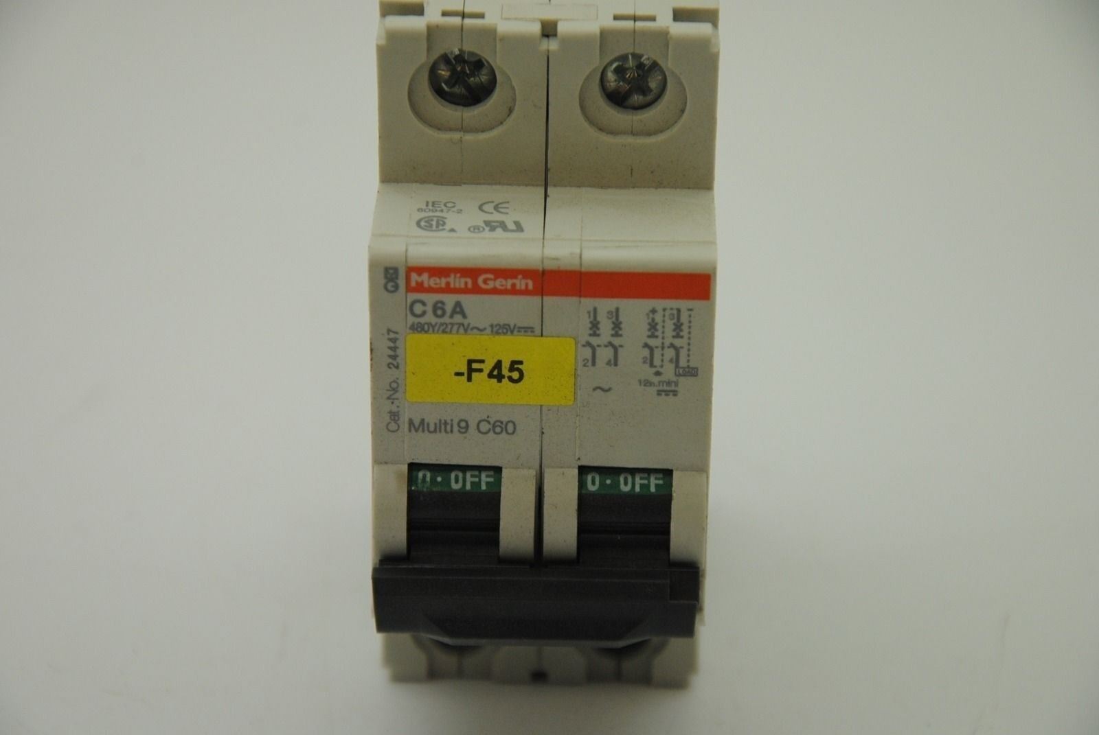 MERLIN GERIN C6A Multi 9 C60 Cat# 24447 2-Pole Circuit Breaker - Lot of 2