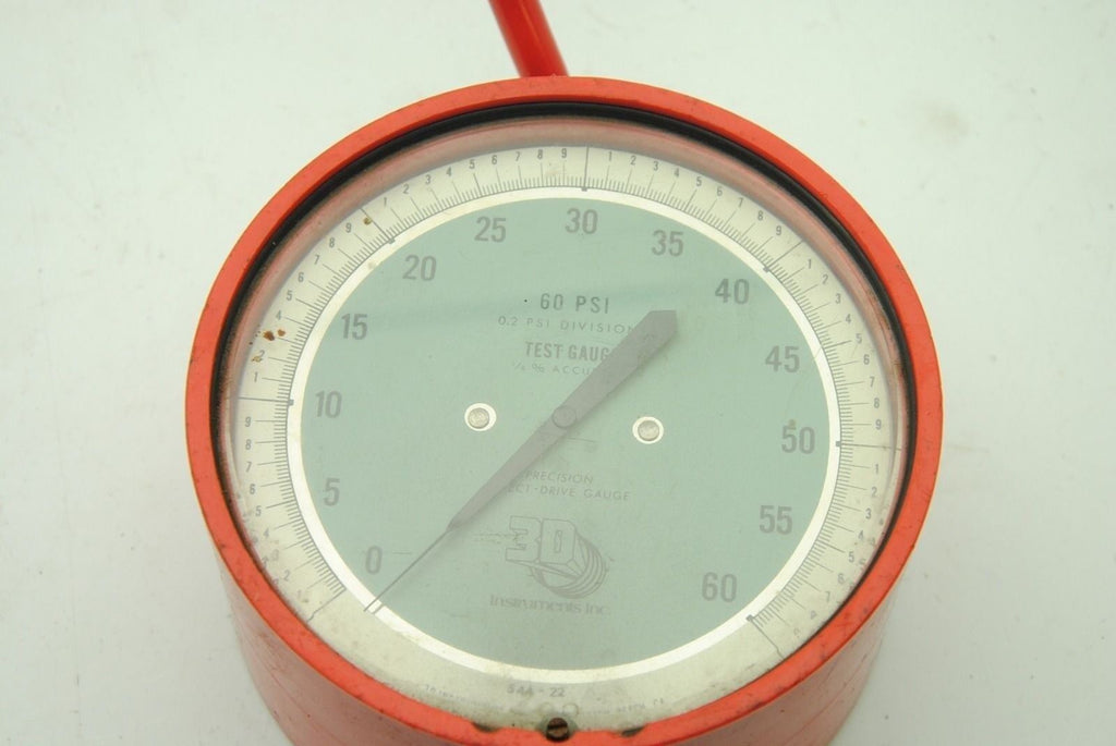 3D Instruments 25544-22B53EDY Pressure Test Guage, 60PSI, 4.5"