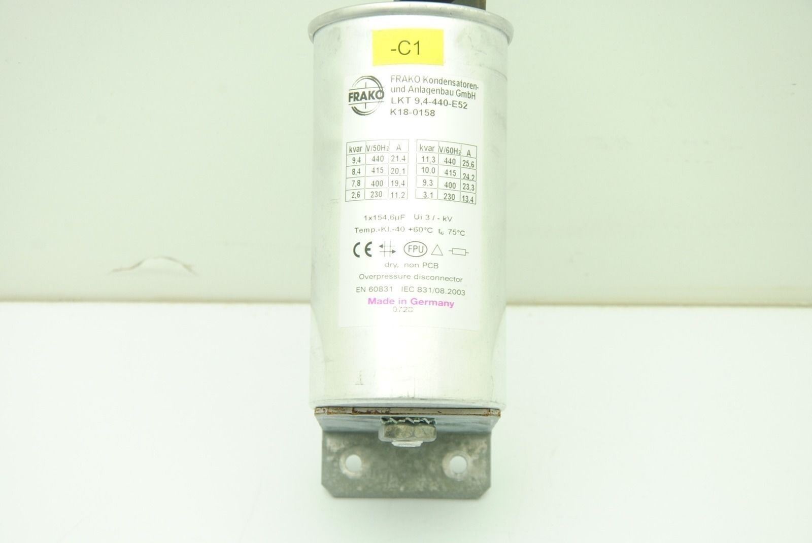 FRAKO LKT 9, 4-440-E52 Electrical Inductor Reactor Overpressure Disconnector