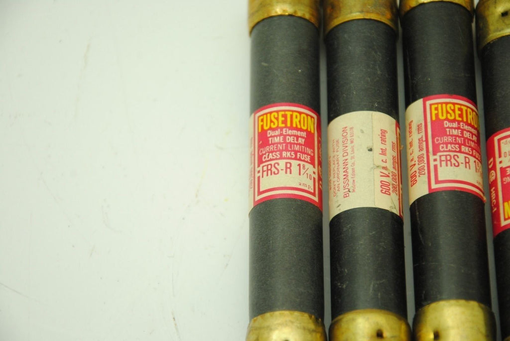 Bussman Fusetron (5) FRS-R 1 8/10 Amp (3) FRS-R-2 1/4 Amp, Lot of 8 Fuses