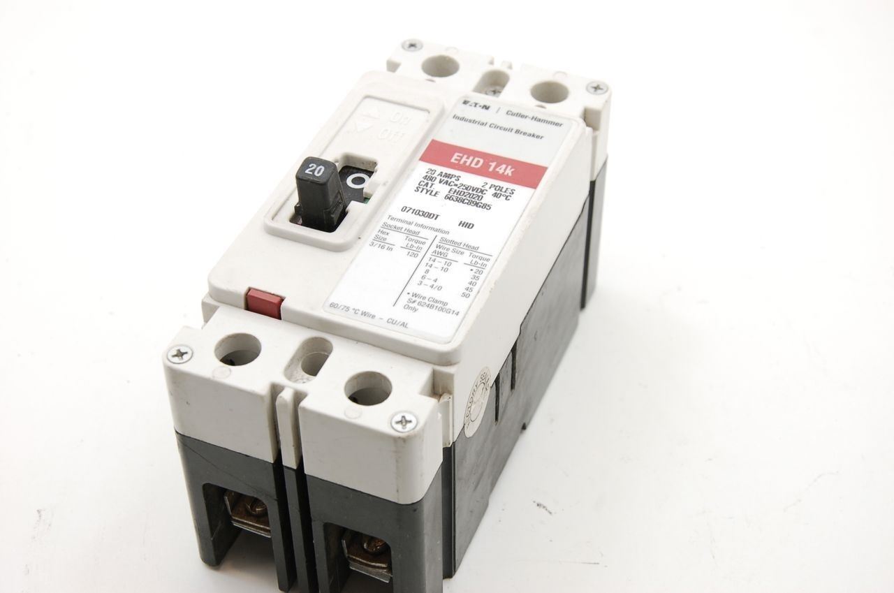 Cutler Hammer EHD 14KK Circuit Breaker 80 AMP 2 Pole EHD2020 480VAC-250VDC