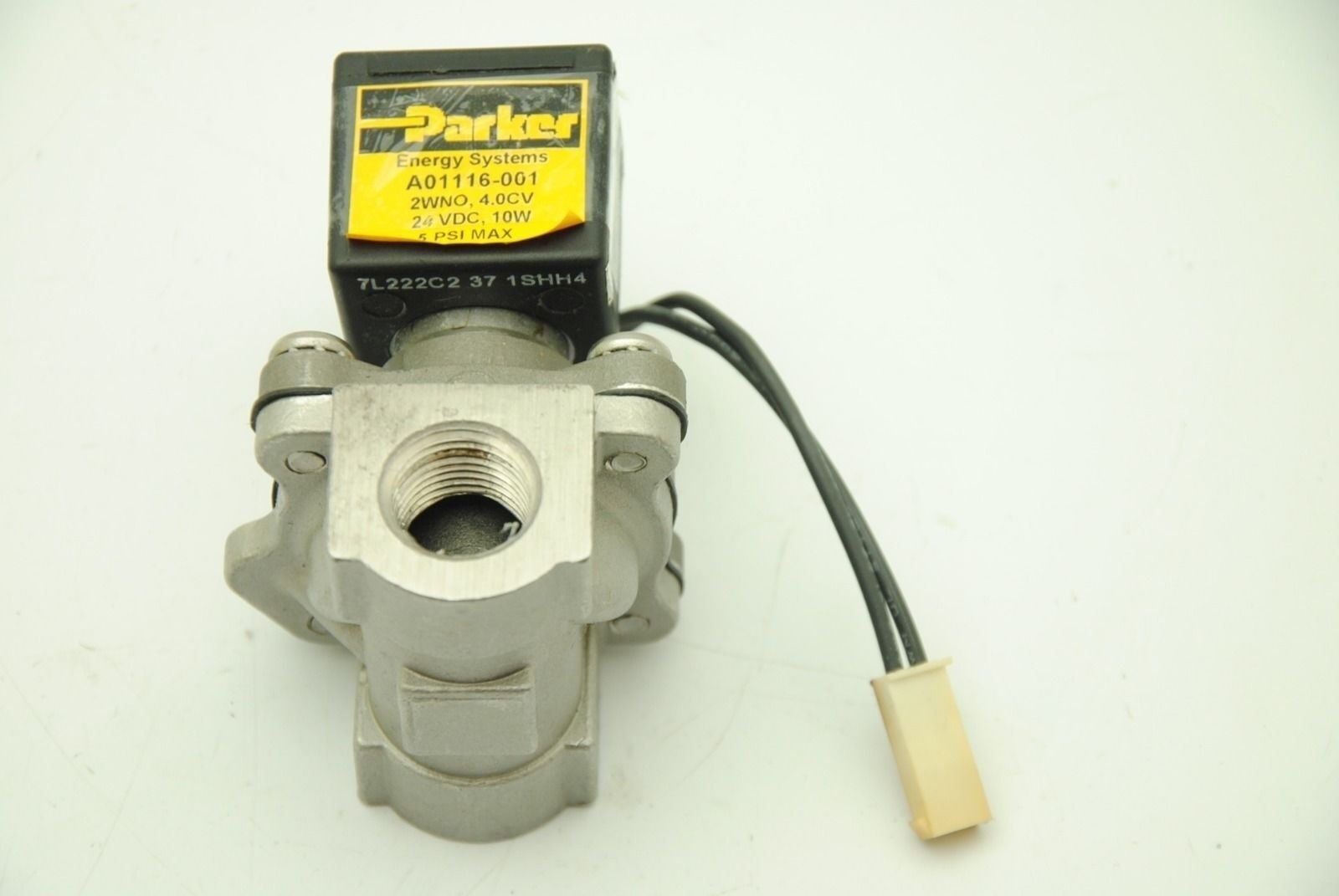 PARKER A01116-001, Pneumatic Solenoid Valve, 24VDC,10W, 5PSI, 3/4" NPT