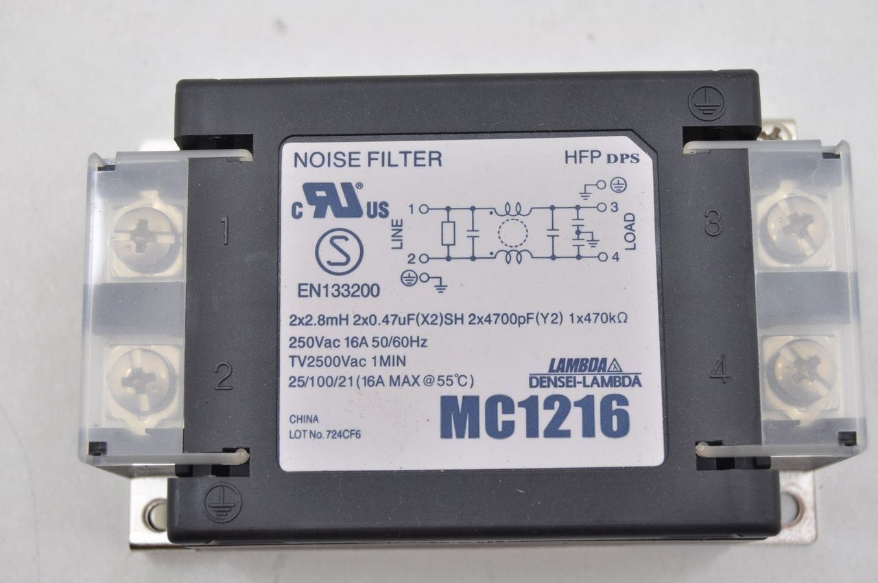 Densei Lambda MC1206 250VAC 6A Line Noise Filter - Lot of 4