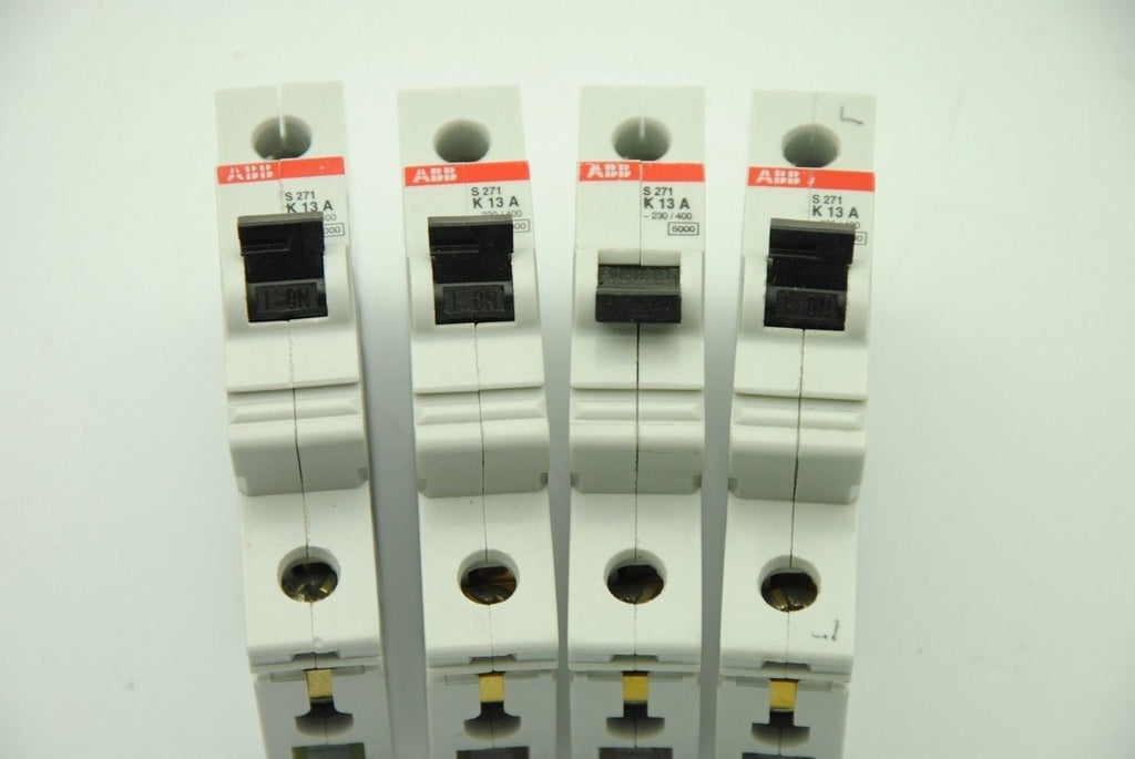 ABB S 271 K 13A Single-Pole Circuit Breaker, Lot of 4