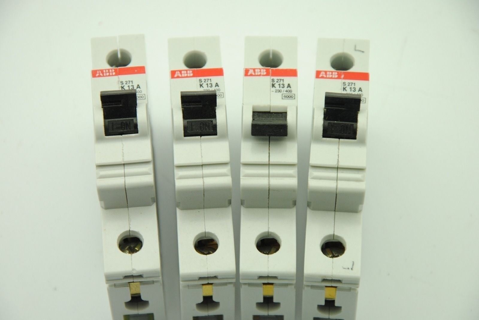 ABB S 271 K 13A Single-Pole Circuit Breaker, Lot of 4