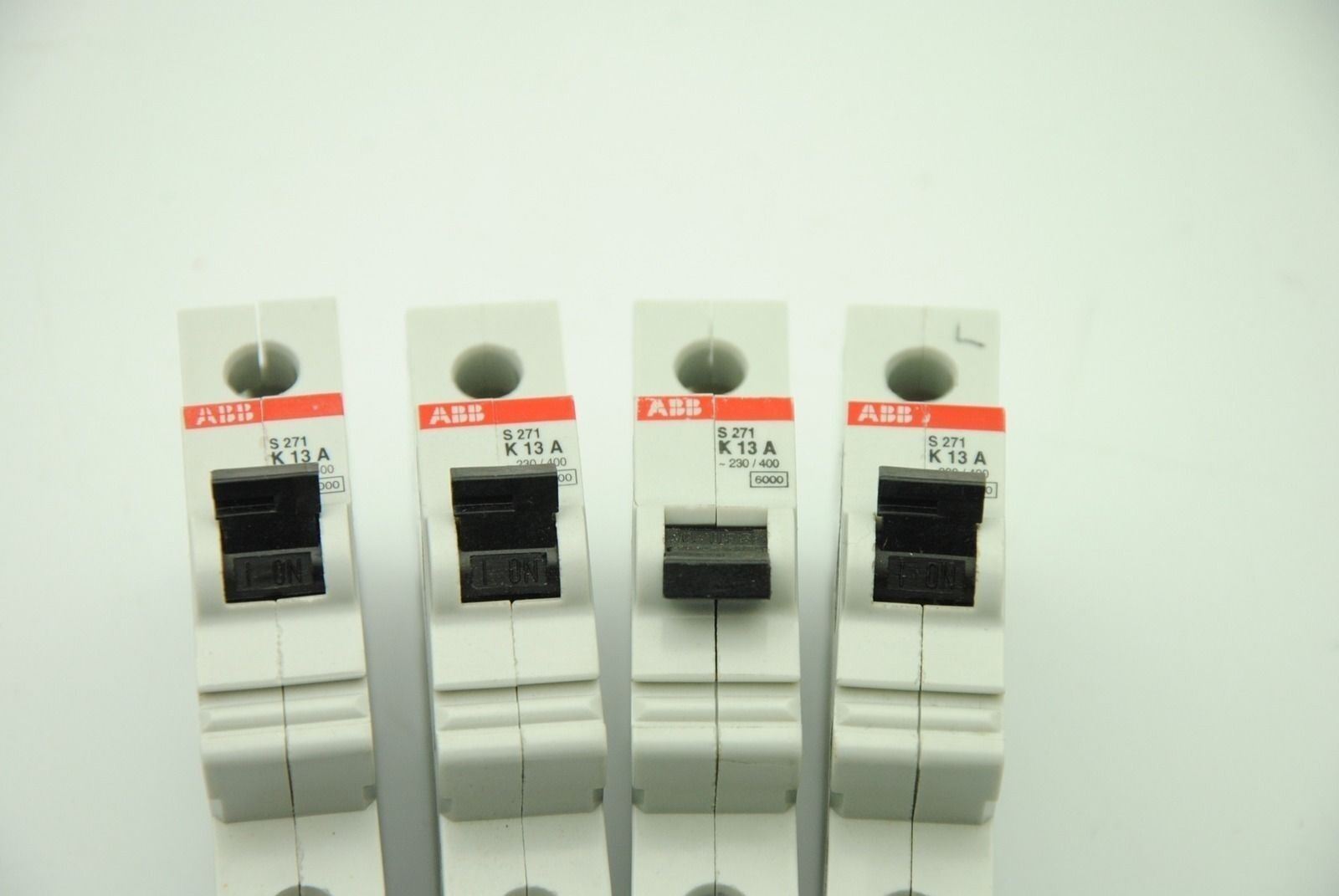 ABB S 271 K 13A Single-Pole Circuit Breaker, Lot of 4
