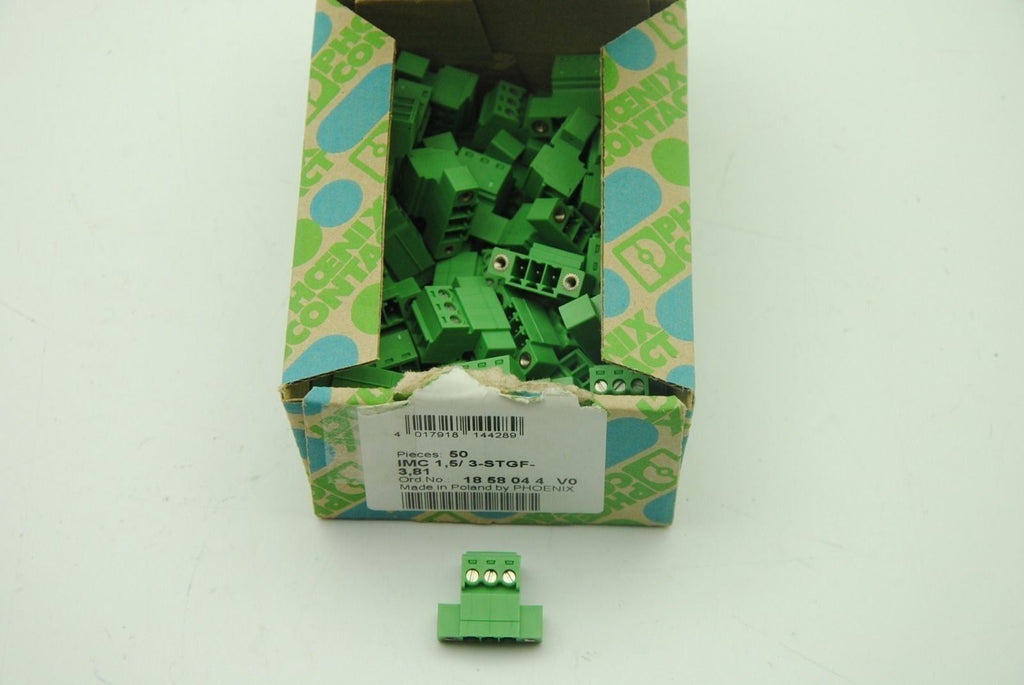 PHOENIX CONTACT IMC 1,5/3-STGF-3,81 #1858044, Term Block Plugs, 3Pos 50-Pieces