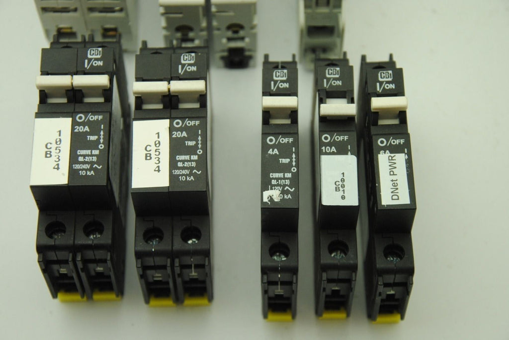 ABB, CBI, Lot of 9 Circuit Breakers, 4A-20A
