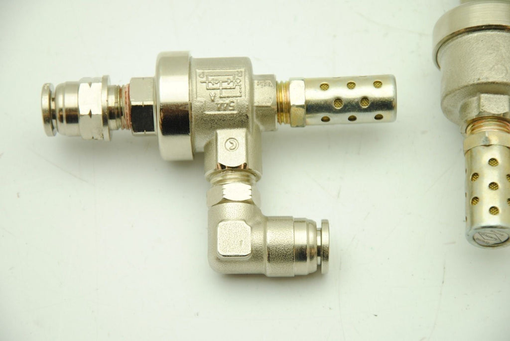 Alwitco 1" Muffler w/  (2) Numatics 3/8" PTC Fitting Push On, Lot of 2