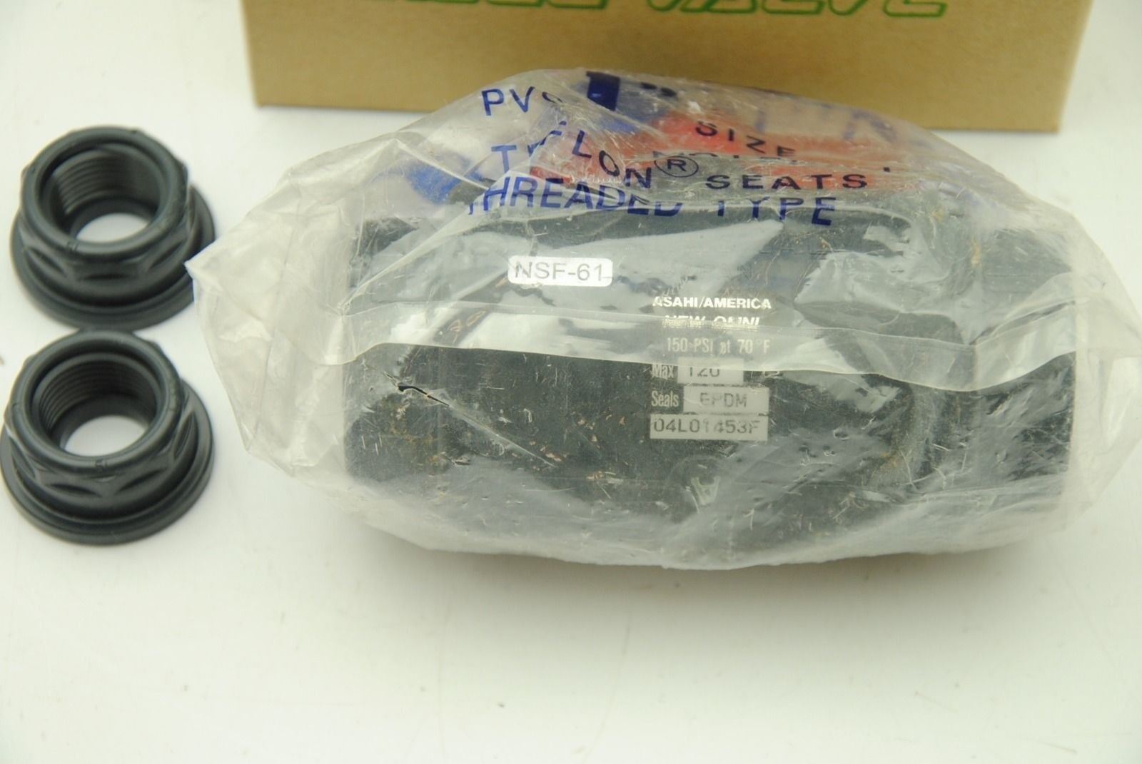 AsahiAV Type 21, 1/2" Ball Valve, PVC, EPDM, SOC/THD ANNSI, New