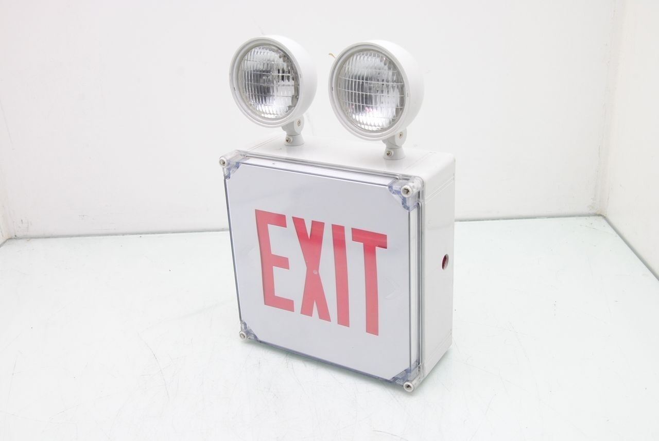 Emergency Lighting Power PAC0226R Exit Sign Emergency Light Combo Tested
