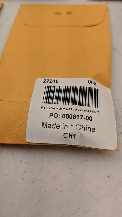 Edmund Optics 27246 Plano-Convex Lens 12mm Dia x 24mm FL  Lot Of 4 NEW