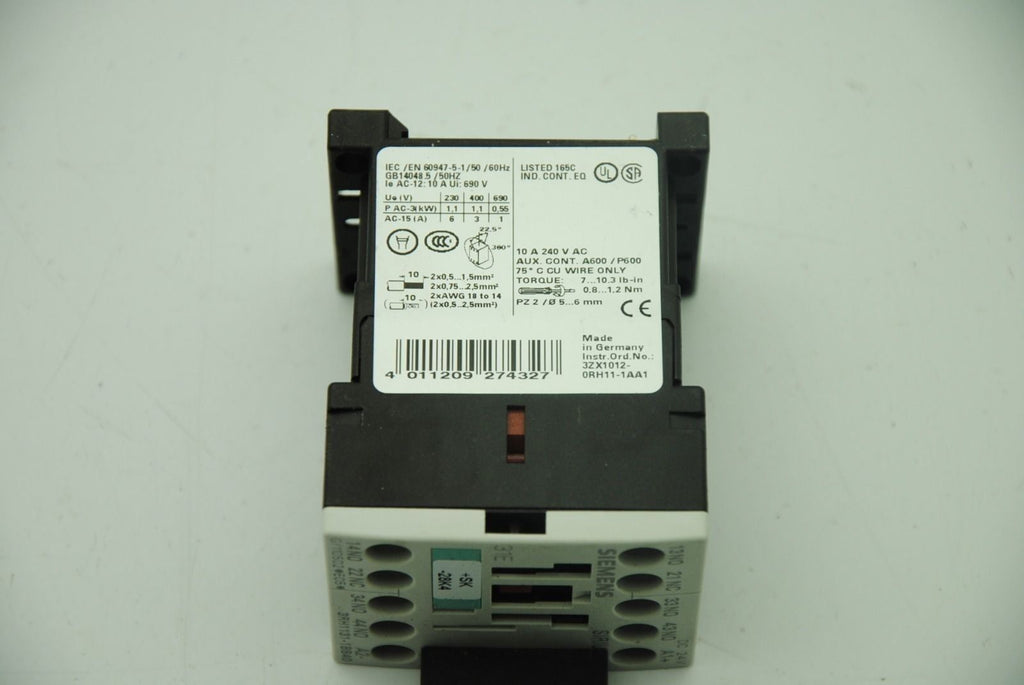 SIEMENS 3RH1131-1BB40 Control Relay w/ 3RT1916-1DGOO Surge Suppressor - Lot of 2