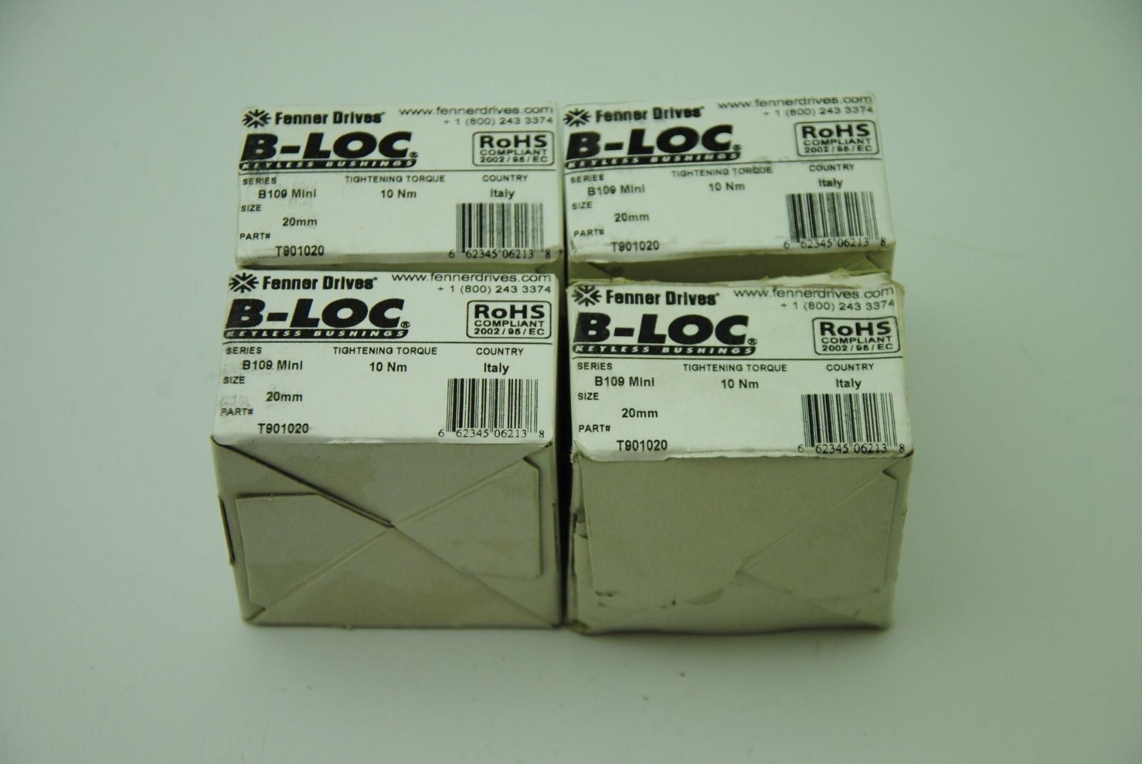 B-Loc B109 Mini 20mm #T901020, Keyless Bushing Fenner Drive, Lot of 4